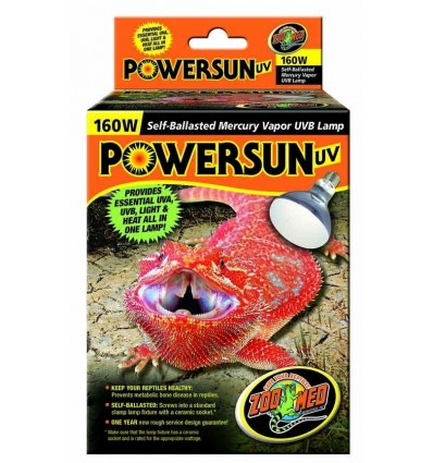 Lampe UVB autoballastée PowerSun 160W Zoo Med