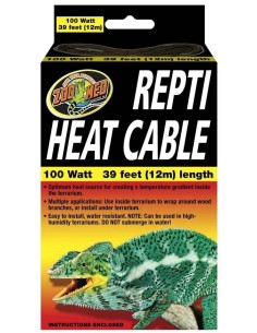 Cordon chauffant 12m 100W pour terrarium reptiles Repti Heat Cable de Zoo Med