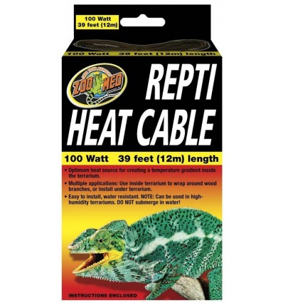 Cordon chauffant 12m 100W pour terrarium reptiles Repti Heat Cable de Zoo Med