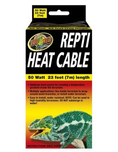 Cordon chauffant 7m 50W pour terrarium reptiles Repti Heat Cable de Zoo Med