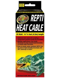 Cordon chauffant 4,5m 25W pour terrarium reptiles Repti Heat Cable de Zoo Med