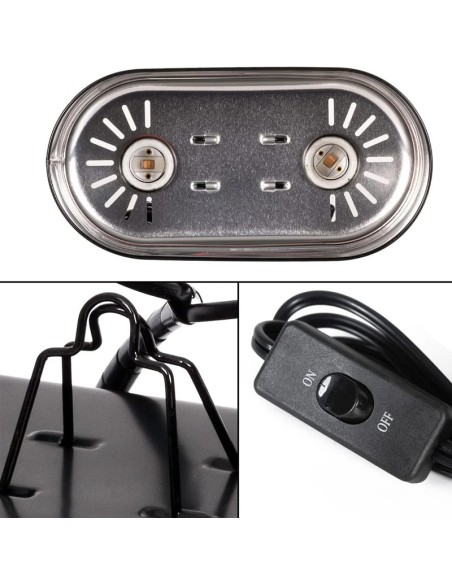 Plafonnier Repti Zoo pour terrarium désert Dual Dome pour ampoules