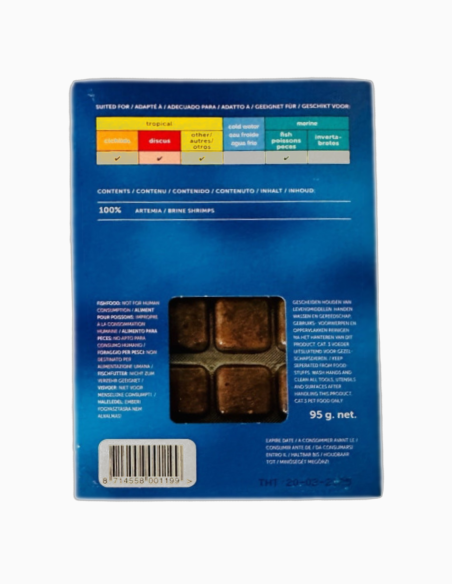 Nourriture naturelle congelée pour tortue aquatique en plaquette de 95g