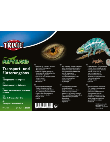Etiquette produit Terrarium de transport et d'élevage XL 31 x 21 x 21 cm Trixie