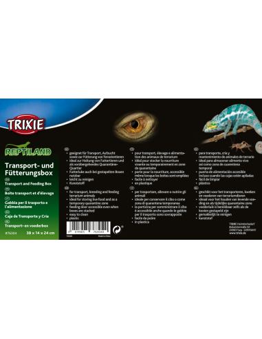 Etiquette produit Terrarium de transport et d'élevage XL 38 x 14 x 24 cm Trixie