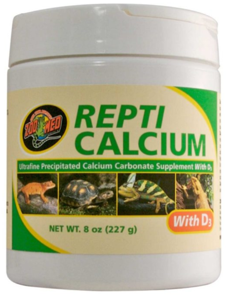 Repti Calcium 227g avec vitamine D3 de Zoo Med - Complément Calcium Reptiles et Amphibiens