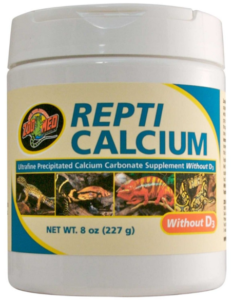 Repti Calcium 227g sans vitamine D3 Zoo Med - Complément Calcium Reptiles et Amphibiens