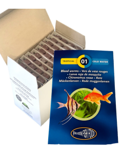 Vers de vase pour grenouilles et amphibiens - Boite de 10 plaquettes de 95gr