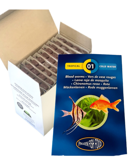 Vers de vase pour grenouilles et amphibiens - Boite de 10 plaquettes de 95gr