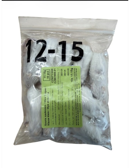 Souris congelées sub-adultes 11 à 15g en sac de 10, pour serpent