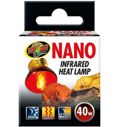 Lampe nocturne infrarouge 40w chauffante Nano RS-40N Zoo Med pour terrarium