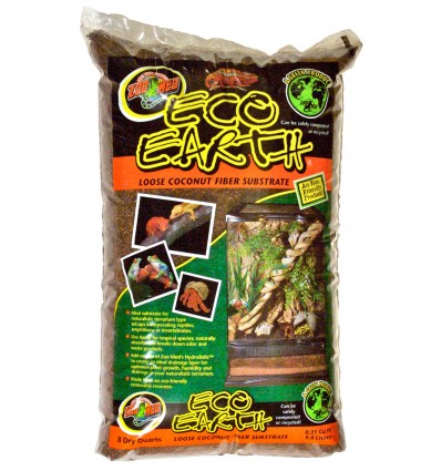 Litière fibre de coco 8,8L Eco Earth de ZooMed pour terrarium tropical